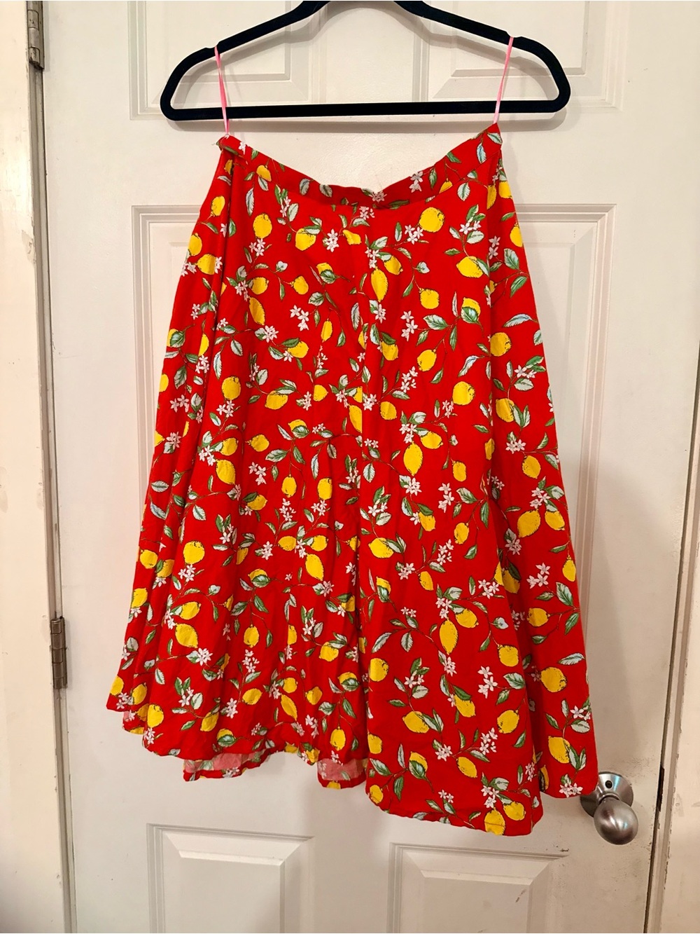 Red Lemon Print A-Line Skirt Magnolia Place L